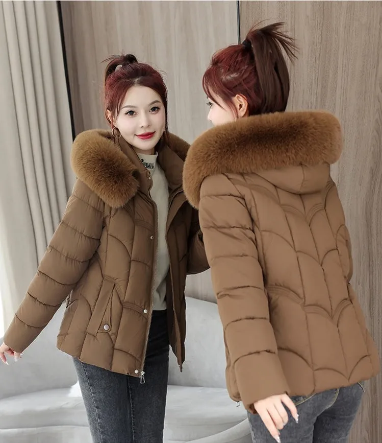 Solid Padded Quilted Puffer Jacket with Windproof Features