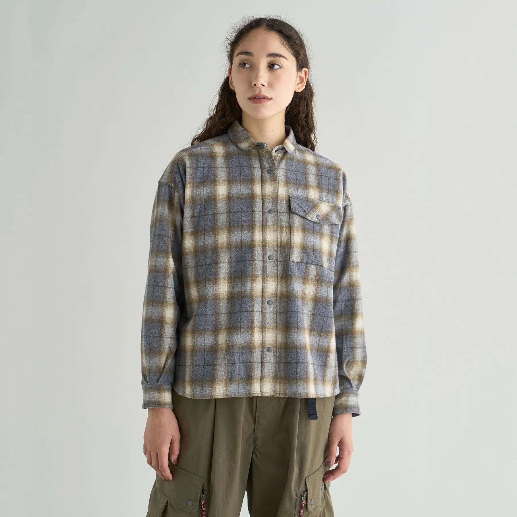 【SPECIAL PRICE】FADE PLAID CAMP SHIRT W(WOMEN)