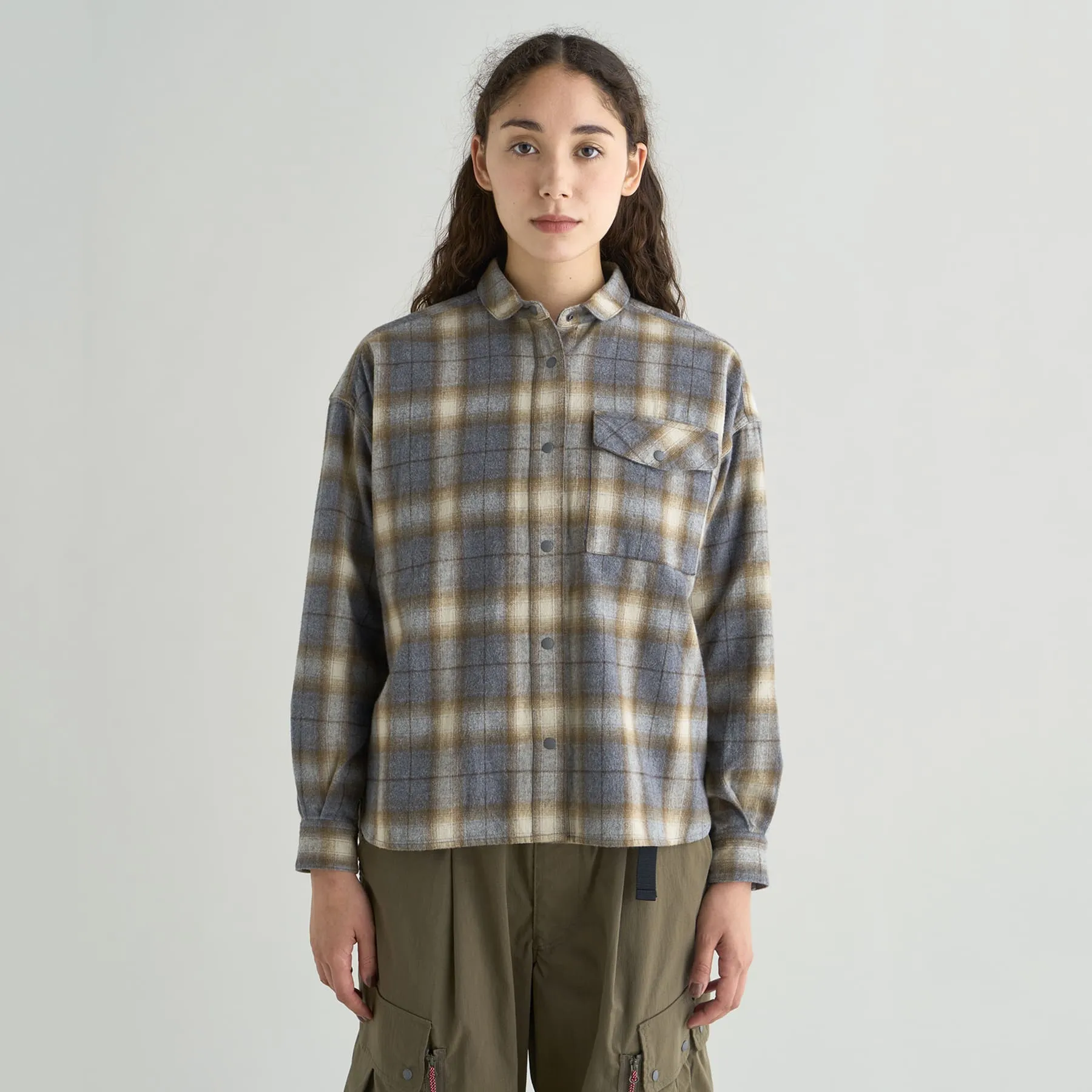 【SPECIAL PRICE】FADE PLAID CAMP SHIRT W(WOMEN)