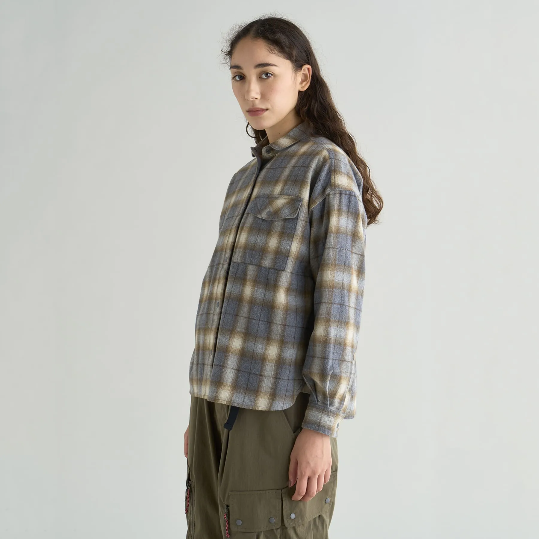 【SPECIAL PRICE】FADE PLAID CAMP SHIRT W(WOMEN)