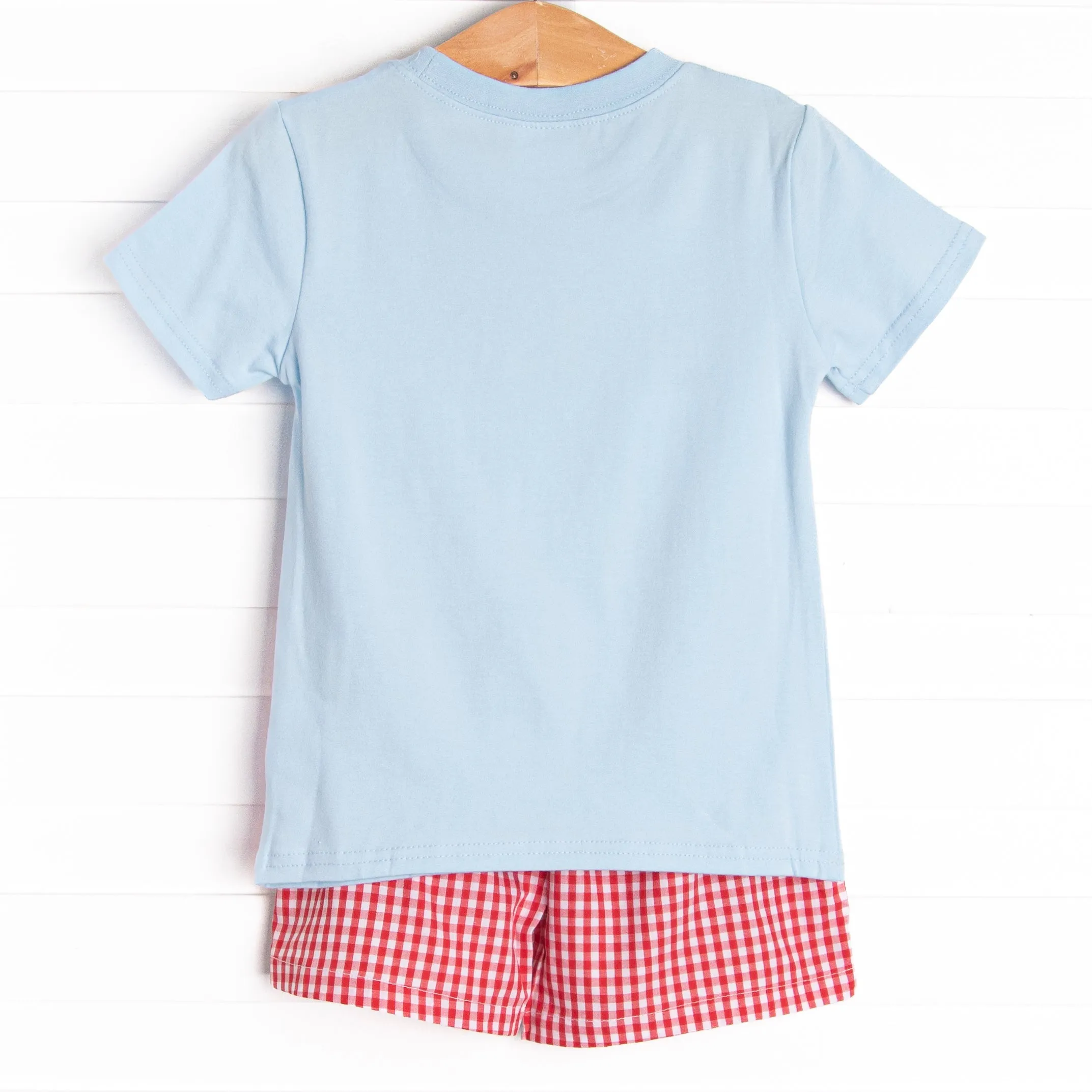 Spelling Bee Sweetie Applique Short Set, Blue