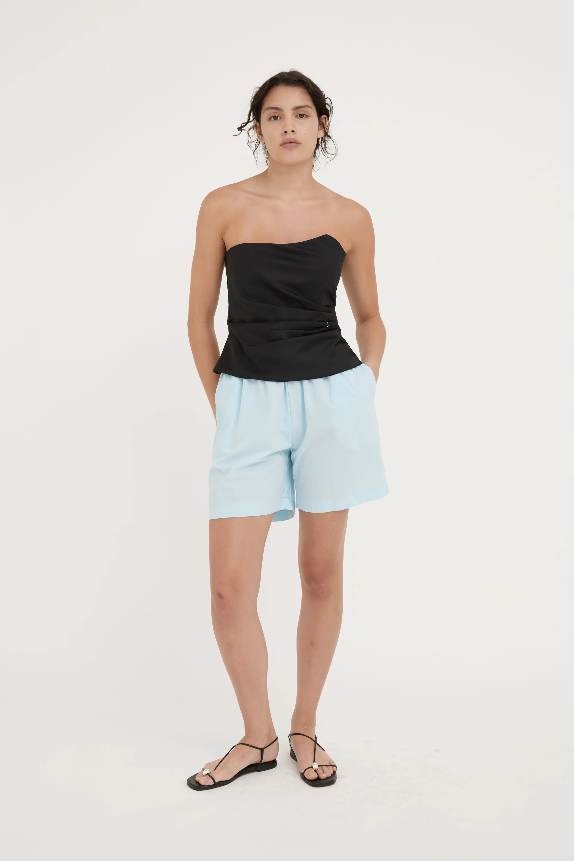 STELLA COTTON SHORTS - ICE BLUE