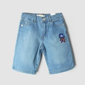 Stellar Blue Themed Denim Boys Short
