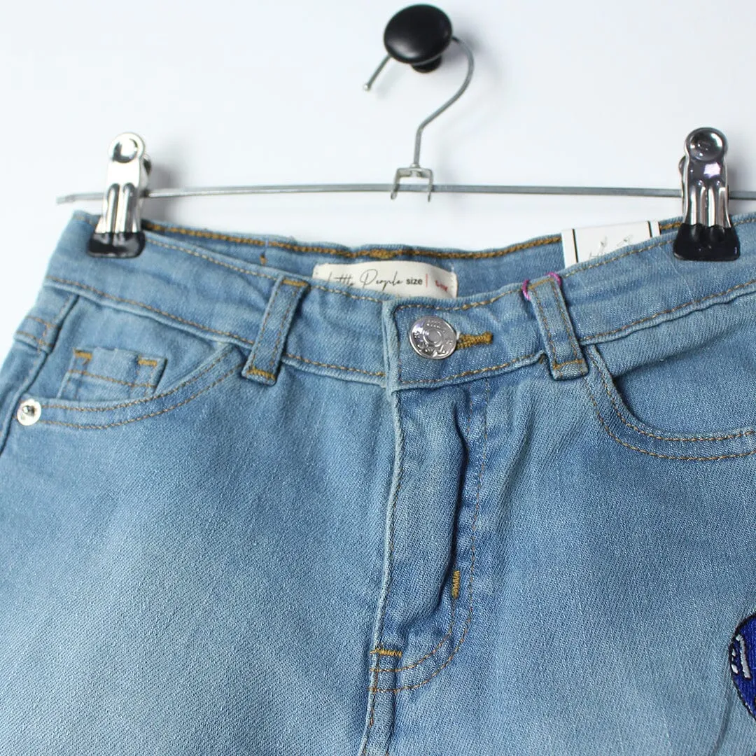 Stellar Blue Themed Denim Boys Short