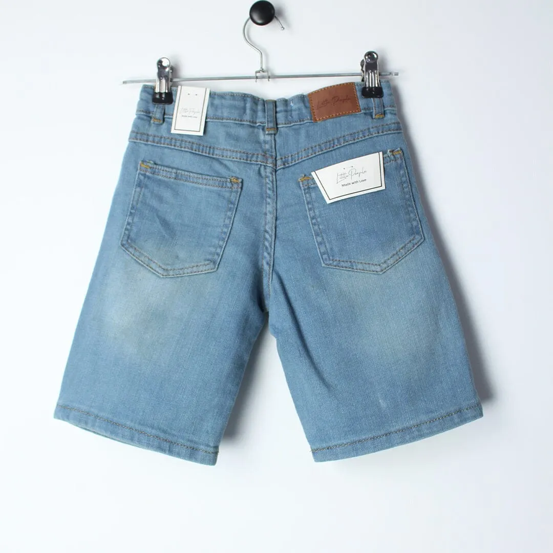 Stellar Blue Themed Denim Boys Short