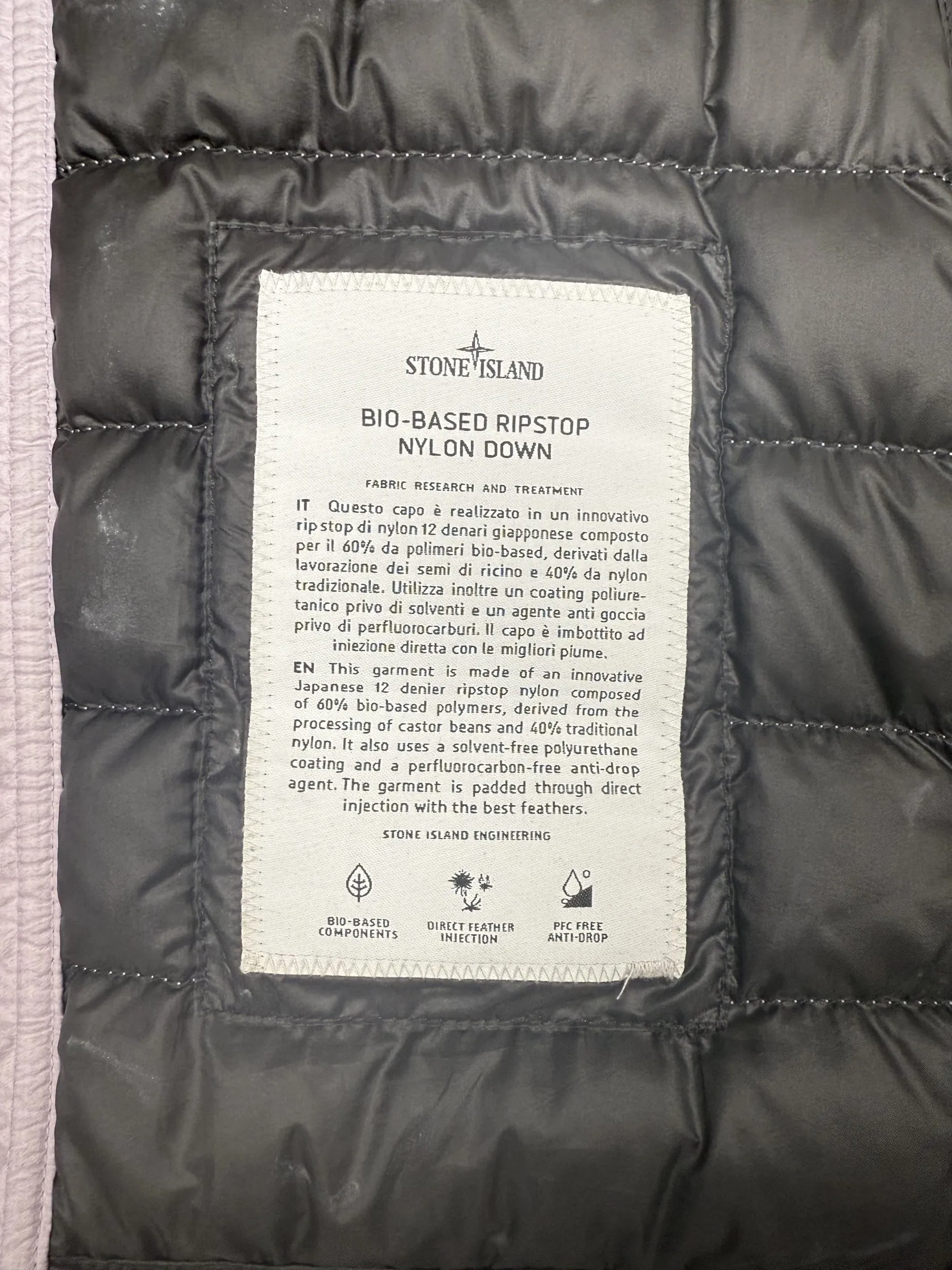 Store Island Bio-Based Ripstop Nylon Down Quilted Overshirt - Lilac
