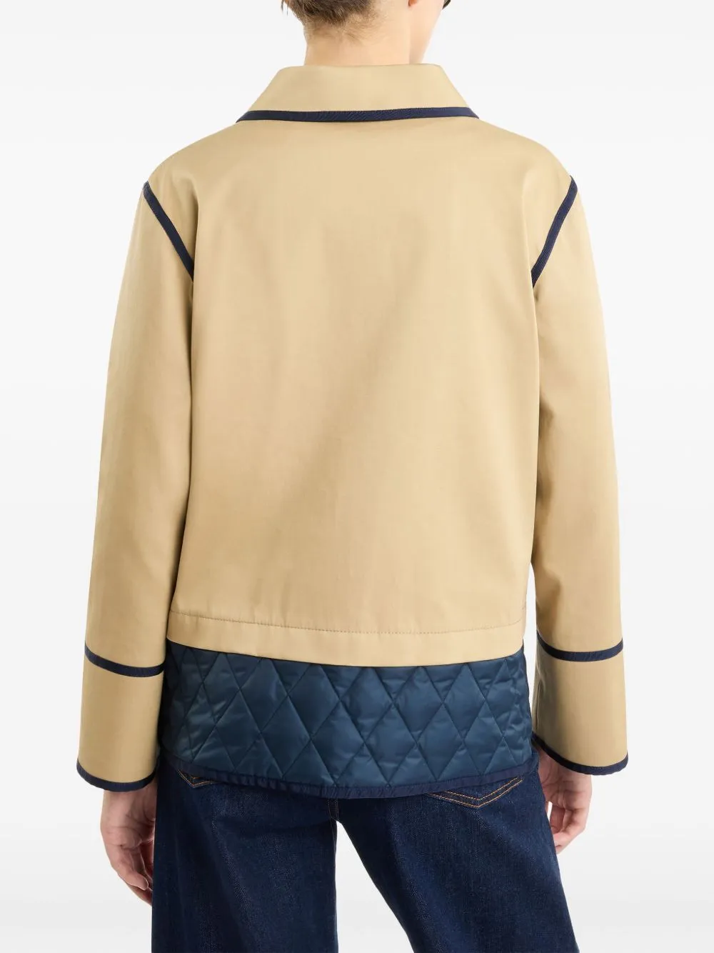 Stretch gabardine caban jacket