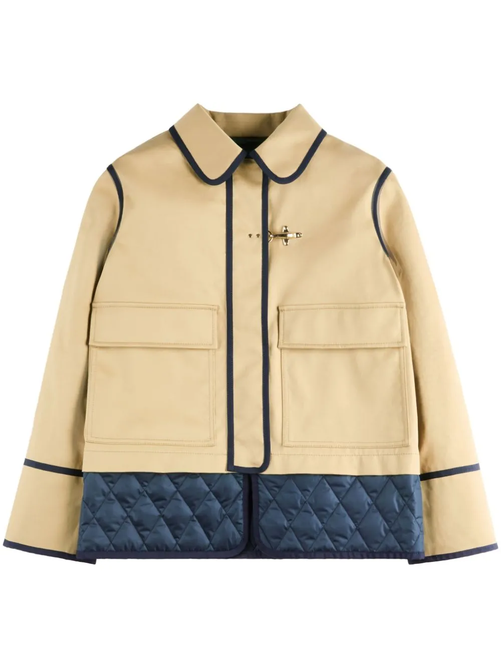 Stretch gabardine caban jacket