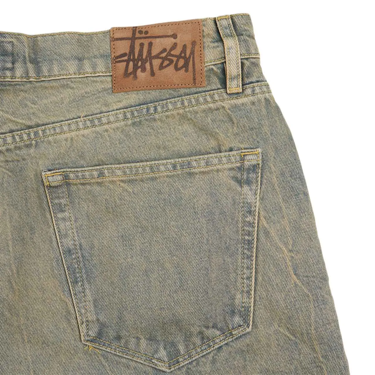 stüssy denim big ol' shorts (sand wash)