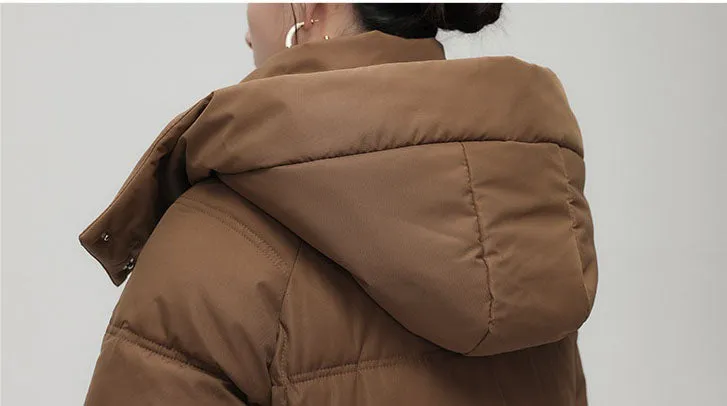 Stylish Women's Thickened Padded Puffer Coat with Elastic Band Cuff