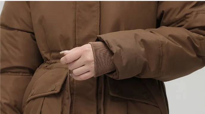 Stylish Women's Thickened Padded Puffer Coat with Elastic Band Cuff
