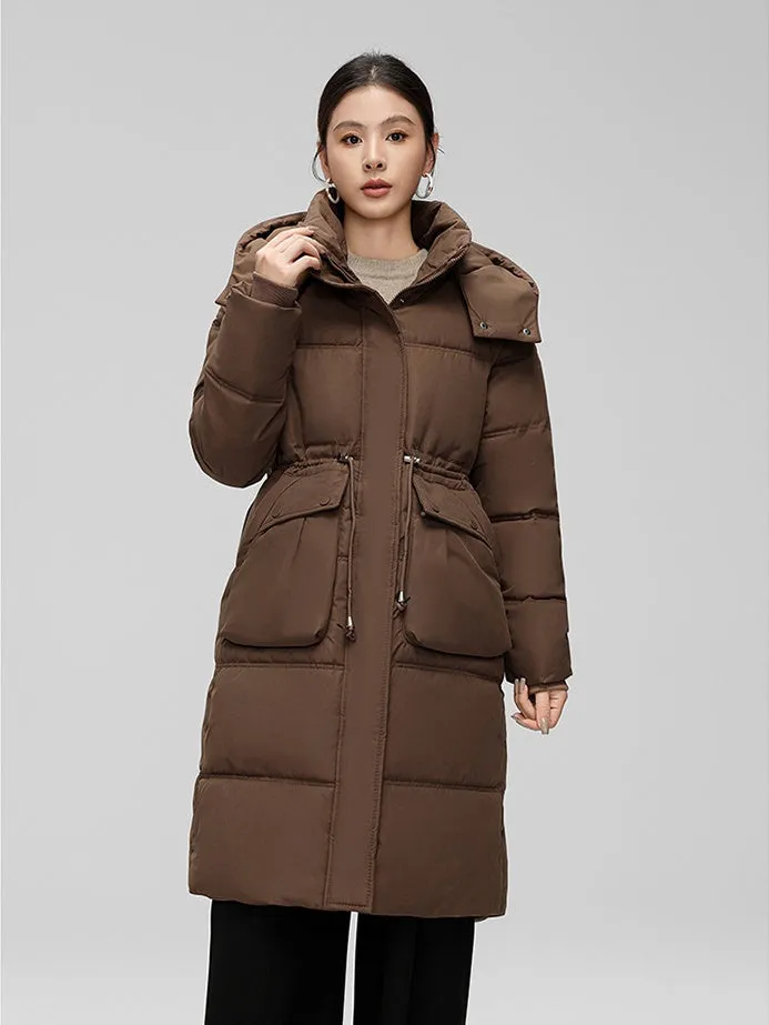 Stylish Women's Thickened Padded Puffer Coat with Elastic Band Cuff