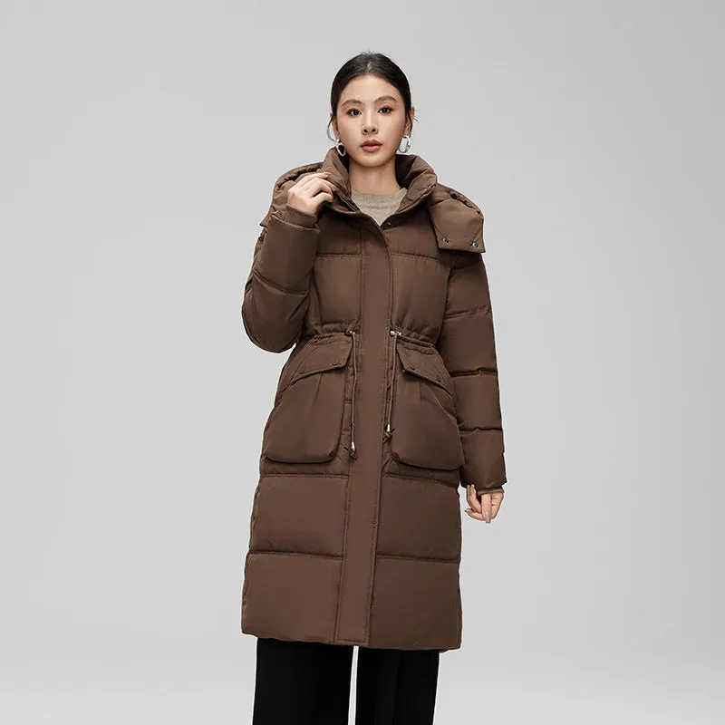 Stylish Women's Thickened Padded Puffer Coat with Elastic Band Cuff