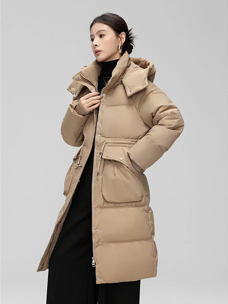 Stylish Women's Thickened Padded Puffer Coat with Elastic Band Cuff