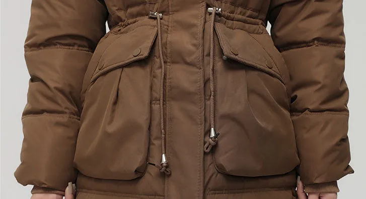 Stylish Women's Thickened Padded Puffer Coat with Elastic Band Cuff