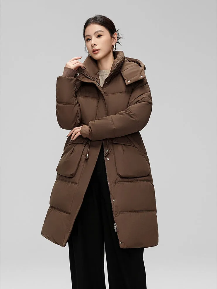 Stylish Women's Thickened Padded Puffer Coat with Elastic Band Cuff