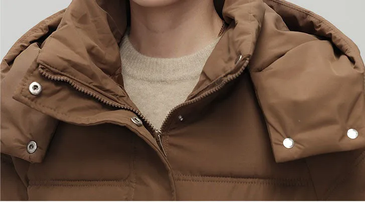 Stylish Women's Thickened Padded Puffer Coat with Elastic Band Cuff