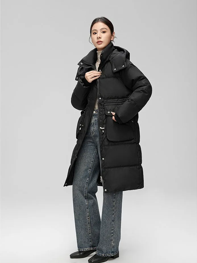 Stylish Women's Thickened Padded Puffer Coat with Elastic Band Cuff