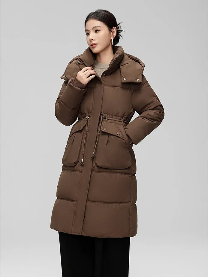 Stylish Women's Thickened Padded Puffer Coat with Elastic Band Cuff