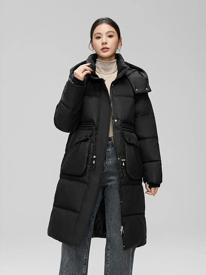 Stylish Women's Thickened Padded Puffer Coat with Elastic Band Cuff