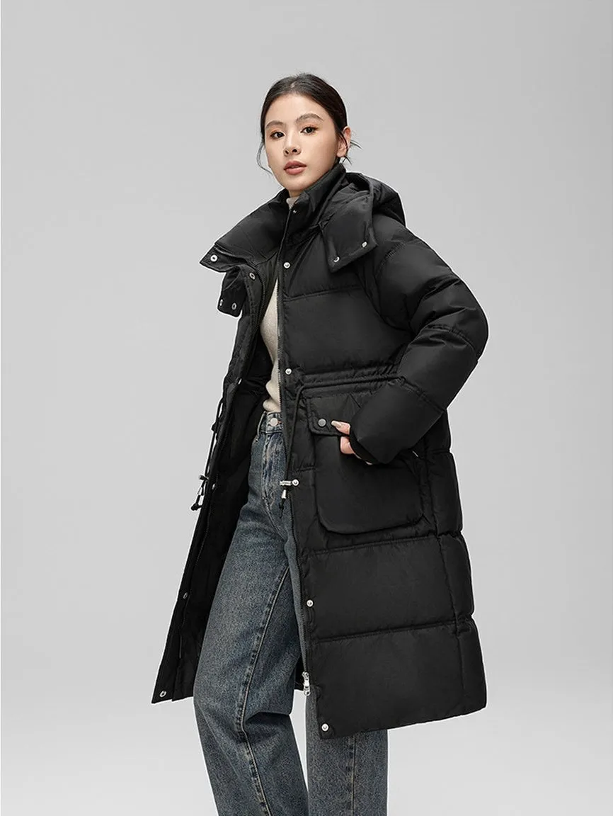 Stylish Women's Thickened Padded Puffer Coat with Elastic Band Cuff