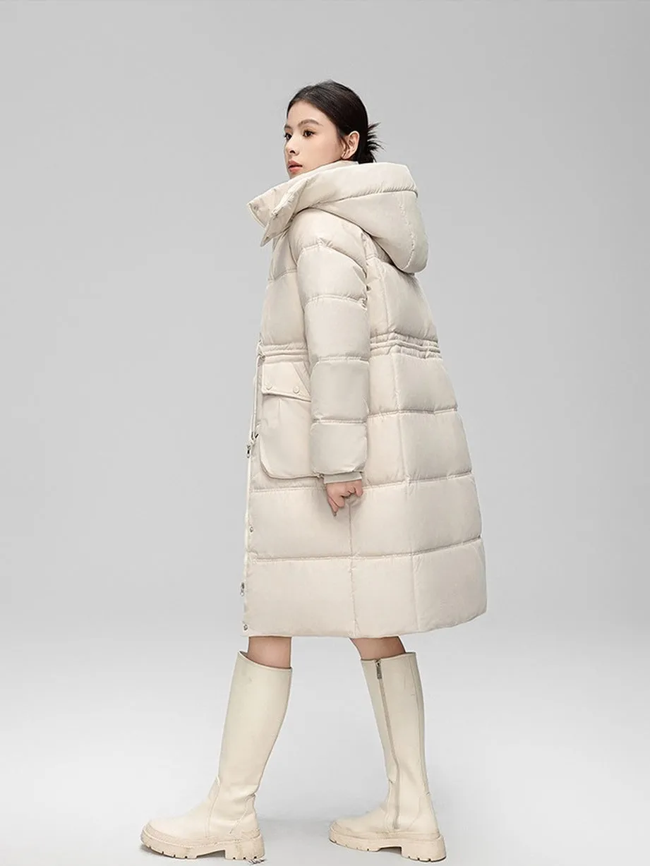 Stylish Women's Thickened Padded Puffer Coat with Elastic Band Cuff