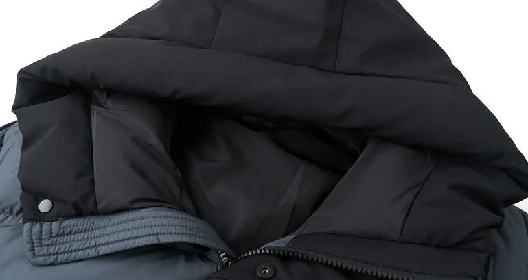 Stylish Zip-up Quilted Puffer Jacket for Men with Label Detailing
