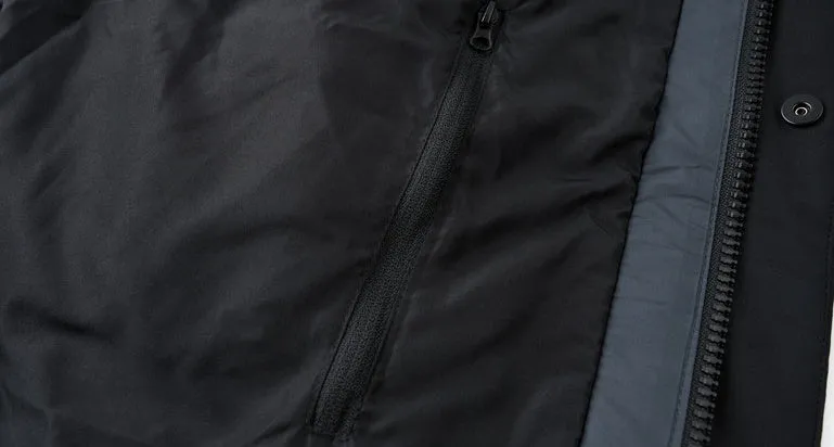 Stylish Zip-up Quilted Puffer Jacket for Men with Label Detailing