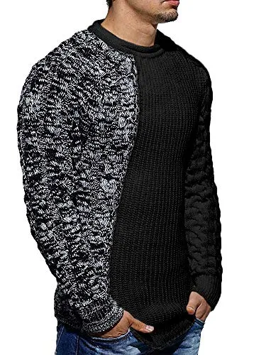 Taoliyuan Men's Color Block Knitted Sweater