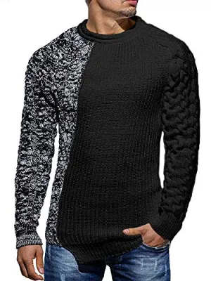 Taoliyuan Men's Color Block Knitted Sweater
