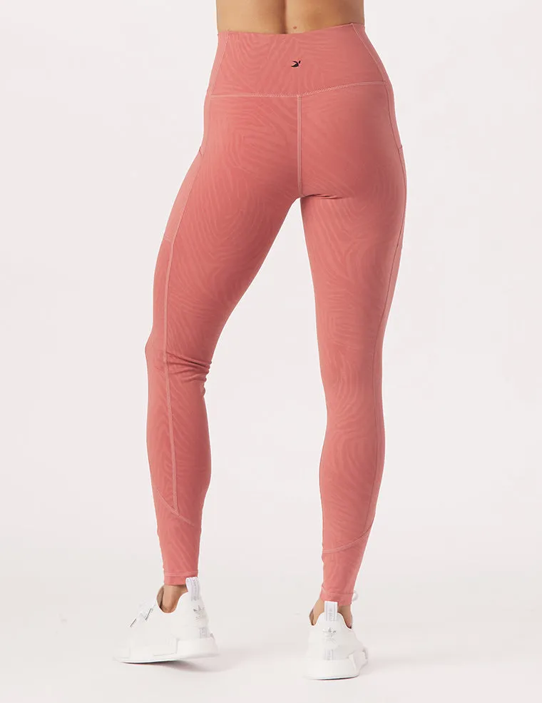 Taper Legging Print: Clay Zebra Gloss