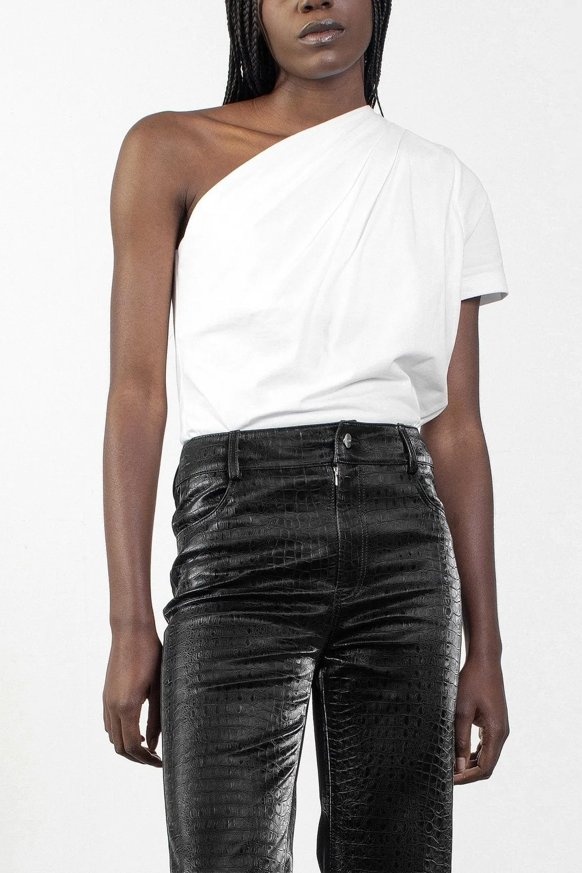 Tartu One Shoulder T-Shirt in White