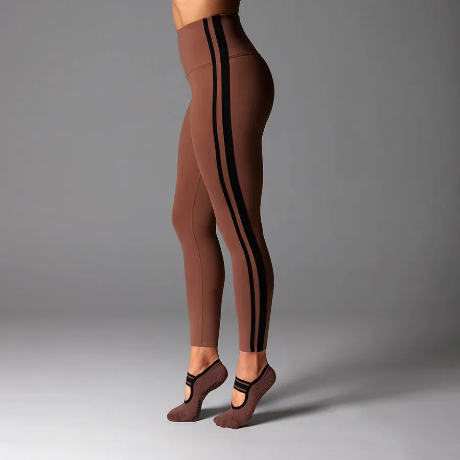 TAVI High Waisted 7/8 Stripe Tight - Clove Ebony