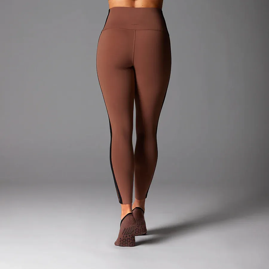 TAVI High Waisted 7/8 Stripe Tight - Clove Ebony