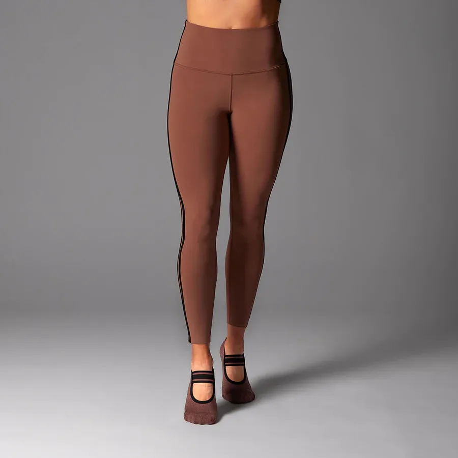 TAVI High Waisted 7/8 Stripe Tight - Clove Ebony