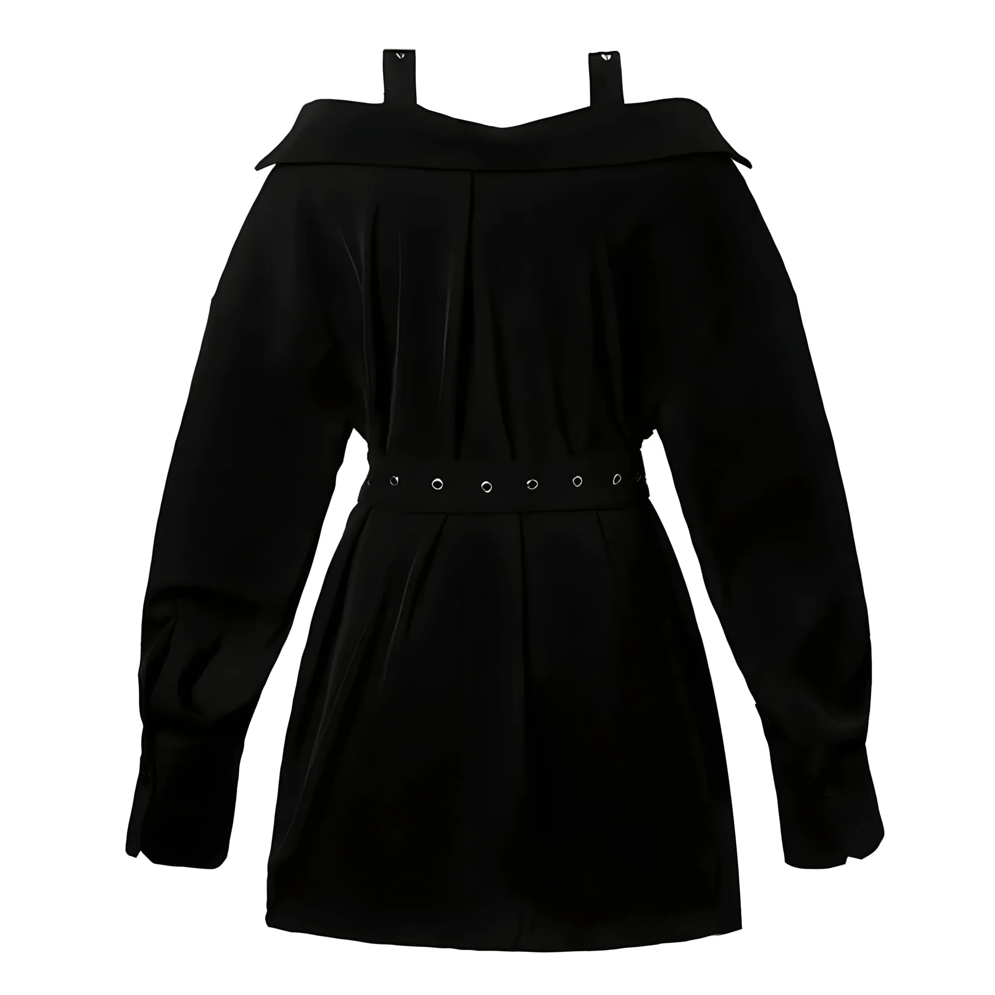 The Zelda Off-Shoulder Belted Shirt