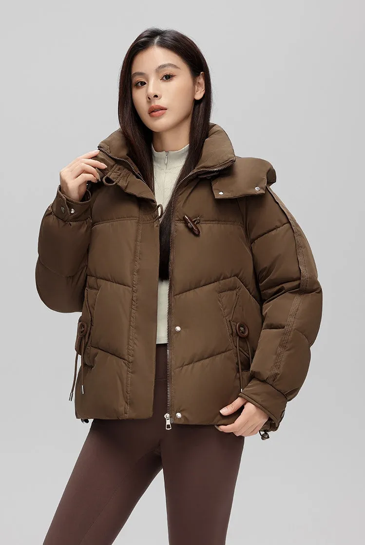 Thickened Quilted Puffer Jacket with Toggle Button