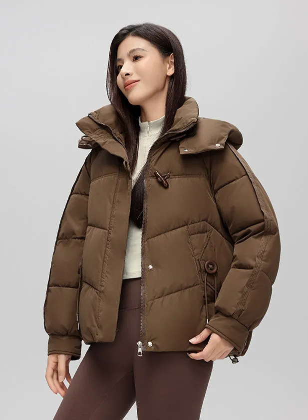 Thickened Quilted Puffer Jacket with Toggle Button