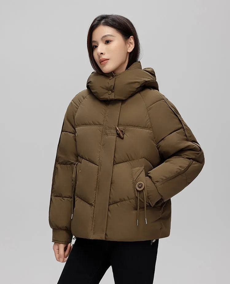 Thickened Quilted Puffer Jacket with Toggle Button