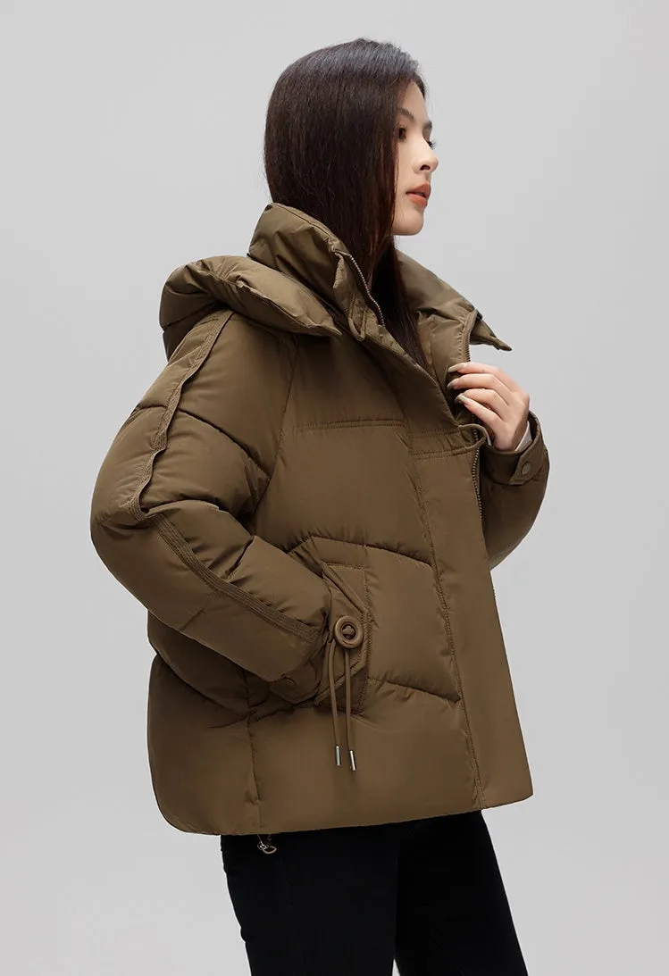 Thickened Quilted Puffer Jacket with Toggle Button