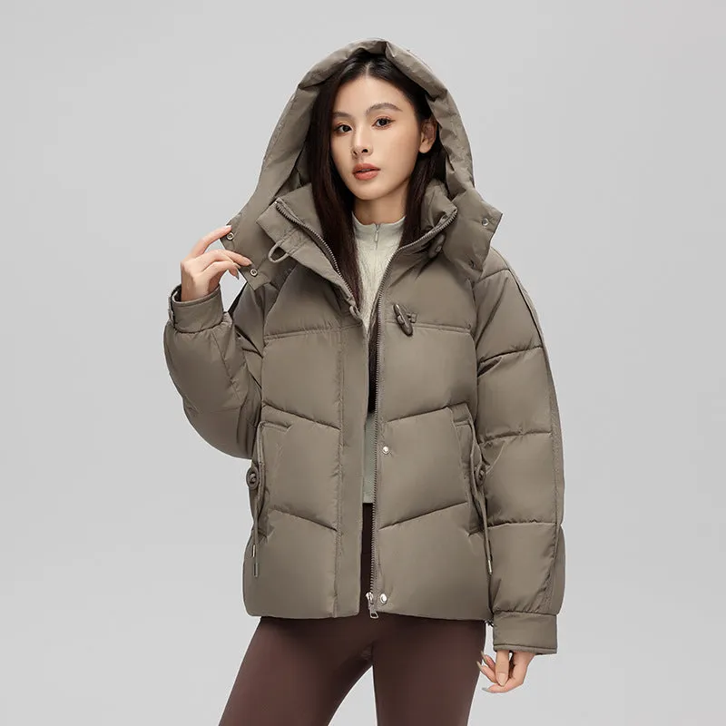 Thickened Quilted Puffer Jacket with Toggle Button