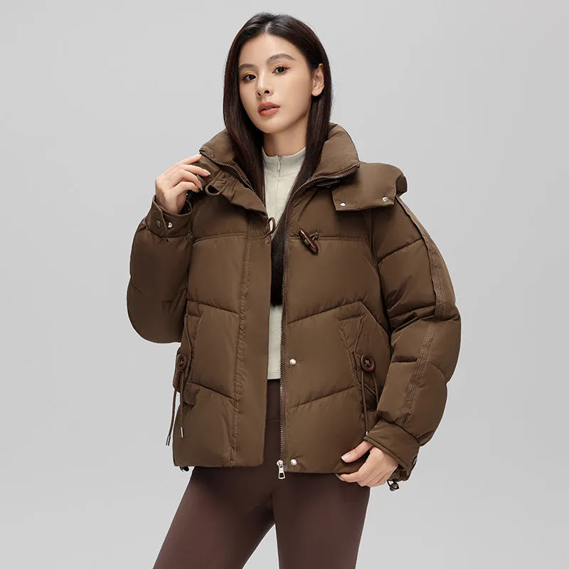 Thickened Quilted Puffer Jacket with Toggle Button