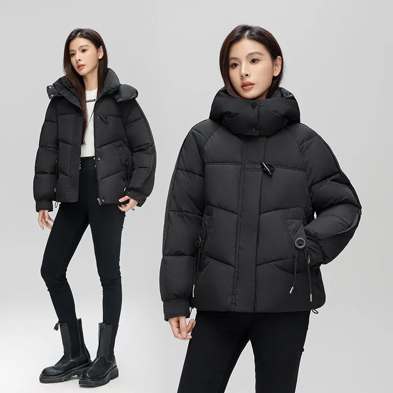 Thickened Quilted Puffer Jacket with Toggle Button