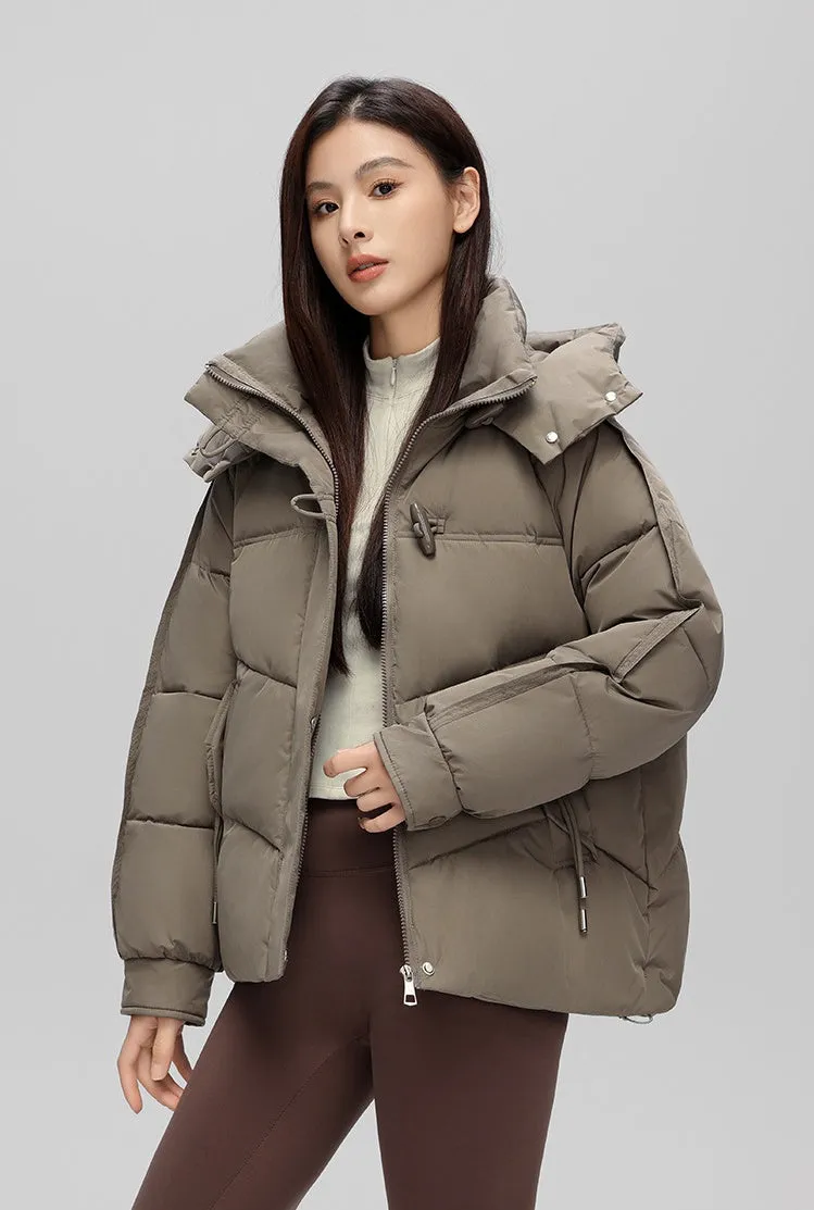 Thickened Quilted Puffer Jacket with Toggle Button