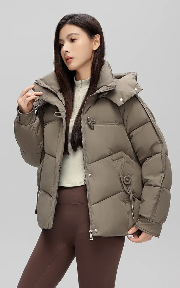 Thickened Quilted Puffer Jacket with Toggle Button