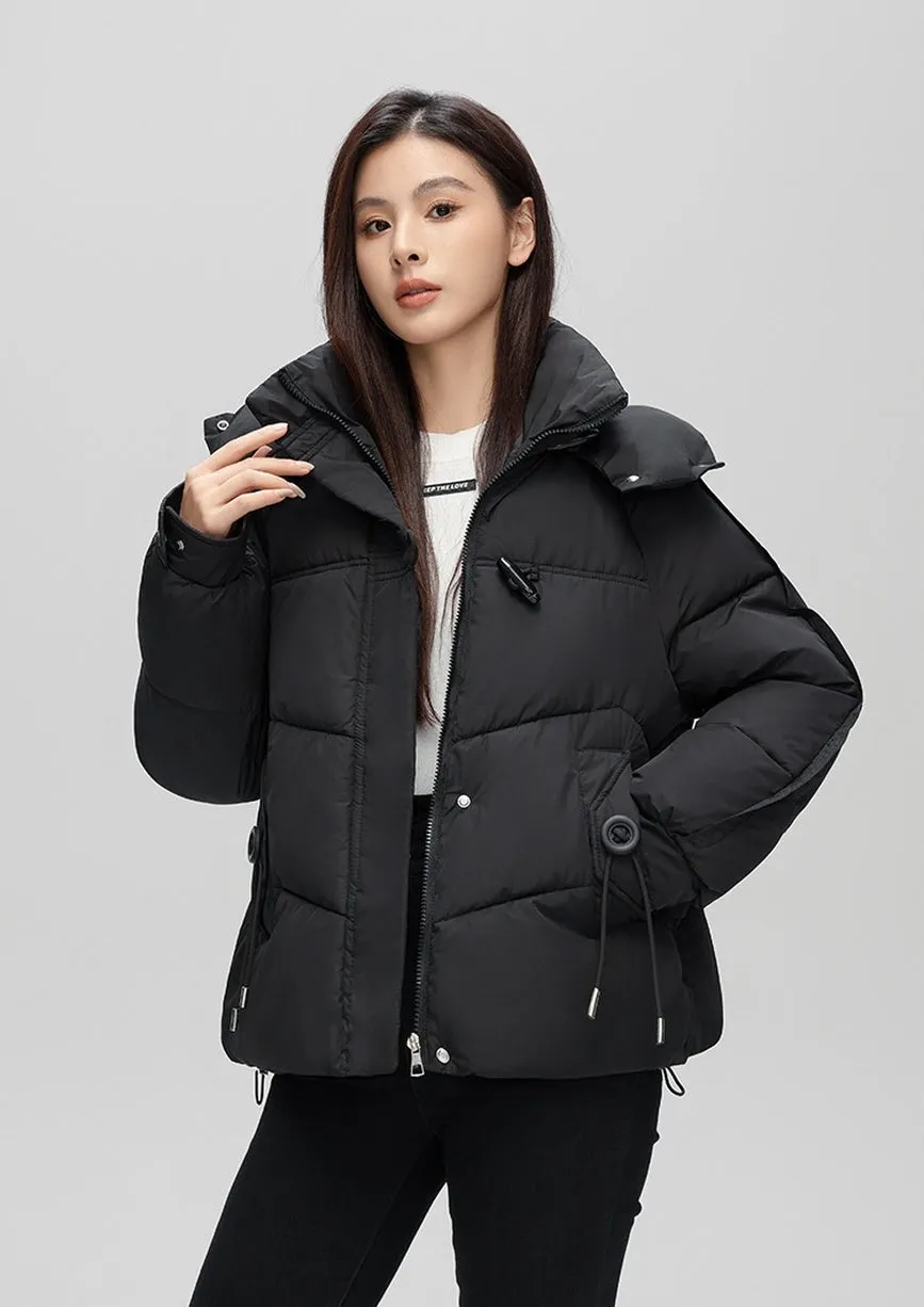 Thickened Quilted Puffer Jacket with Toggle Button