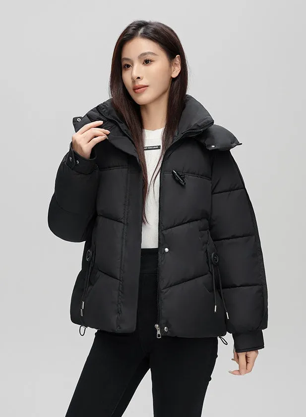 Thickened Quilted Puffer Jacket with Toggle Button