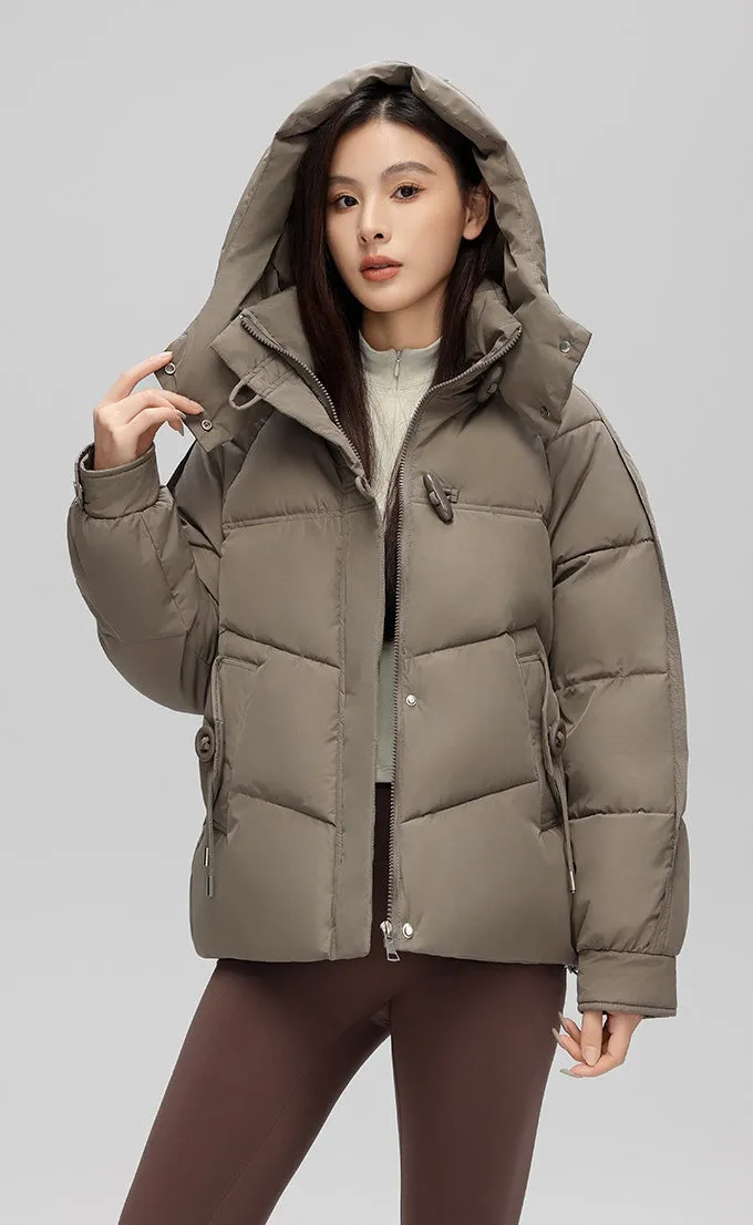 Thickened Quilted Puffer Jacket with Toggle Button
