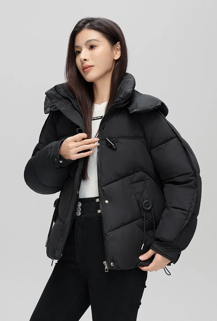 Thickened Quilted Puffer Jacket with Toggle Button