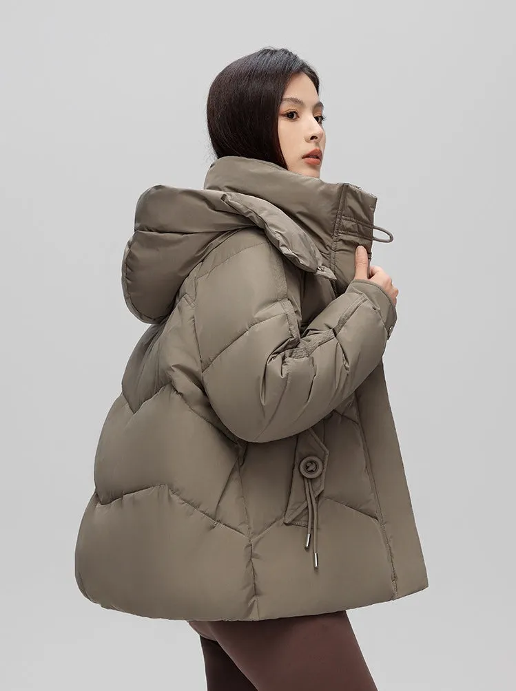 Thickened Quilted Puffer Jacket with Toggle Button